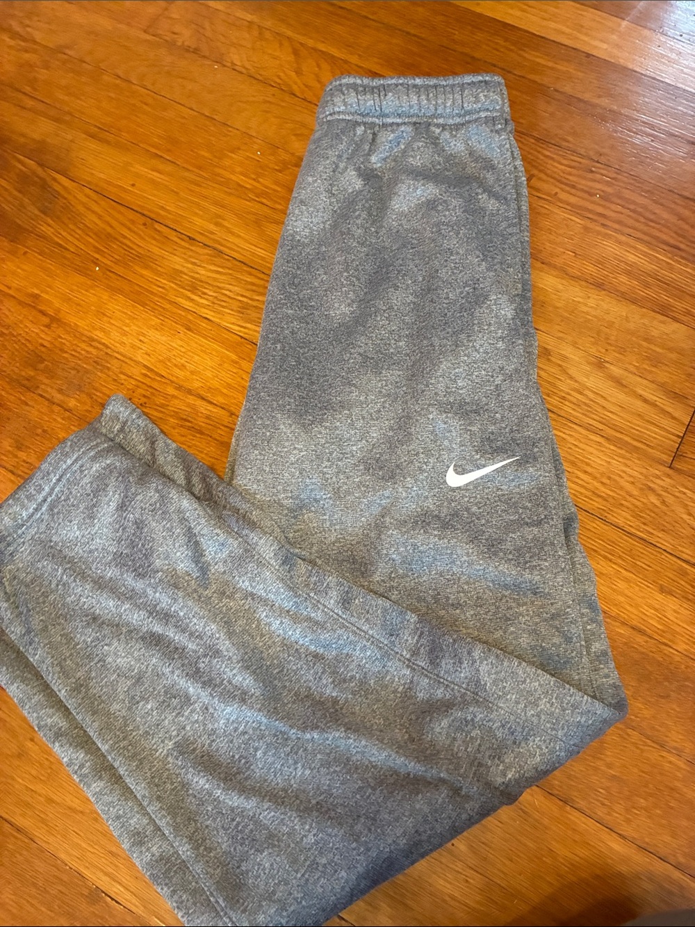 Nike Kids Gray Athletic Sweatpants with Swoosh